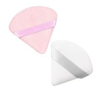 2 Pieces Powder Puff Triangle Powder Puff Soft Makeup Powder Puffs Reusable Powder Puff Triangle Dry Wet Velour Puff for Loose Powder Daily Makeup Foundation Cream Blush (White & Pink)