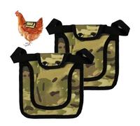 2 Pieces Premium Chicken Saddles with Stretchy Strap, Chicken Saddles for hens, Chicken Apron Back Protector for Hens With Adjustable Strap, Chicken Hen Mating Saddle (Camouflage)