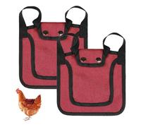 2 Pieces Premium Chicken Saddles with Stretchy Strap, Chicken Saddles for hens, Chicken Apron Back Protector for Hens With Adjustable Strap, Chicken Hen Mating Saddle (Red)