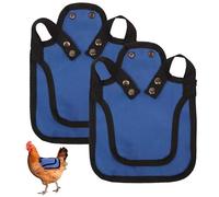 2 Pieces Premium Chicken Saddles with Stretchy Strap, Chicken Saddles for hens, Chicken Apron Back Protector for Hens With Adjustable Strap, Chicken Hen Mating Saddle (Blue)