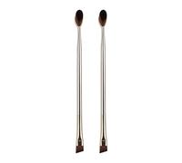 2 Pieces Professional Angled Double Tip Eyebrow Brushes Soft Bristles for Precise Brow Definition Cosmetic Brush