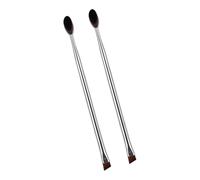 2 Pieces Professional Angled Double Tip Eyebrow Brushes Soft Bristles for Precise Brow Definition Cosmetic Brush