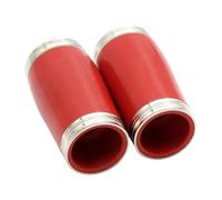2 Pieces Professional Bakelite Clarinet Two Section Tuning Tube Metal Ring B Flat Clarinet No Burr Barrel Treble Pitch Pipe Red