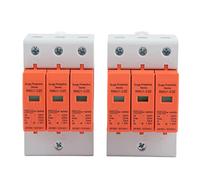 2 Pieces Protective Device 3P Arrester Protector AC 420V RMU1 C20 Modular Design - Flame Retardant PC Material - 2.0kV Voltage Protection Level - DIN Rail Mount (Imax：20kA)