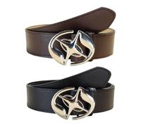 2 Pieces Pu Leather Belt, Simple And Fashionable Belt, Punk Style Belt, Clothing Accessories, Retro Belt.