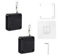 2 Pieces Punch-Free Automatic Door Closer, Automatic Door Closer with Tunnel Pull for Home, Office, Bedroom (Black) (500G)