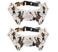 2 Pieces Puppy Collar, West Wild Cowboys Men Leaves Pattern Holiday Small Dog Bow Ties, Adjustable Cat Bowties Collar for Medium Dogs Cats Pets Rabbits