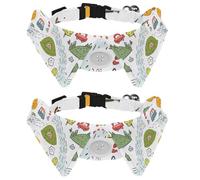 2 Pieces Puppy Collar with Bowtie, Cartoon Cars Transportation Rivers Hills Trees Small Dog Collar Shirt Design, Adjustable Bow Tie for Small Boy and Girl Dog Cats Pets