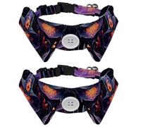 2 Pieces Puppy Collar with Bowtie, Halloween Witch Hat Adjustable Pet Bow Tie, Dog Bow Tie Collar for Cats Dogs, Comfortable, Soft, Suit Neck 11.2-12.2 IN