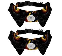 2 Pieces Puppy Collars, Halloween Eyeball Lapel Style Paws Dog Collar with Tie, Adjustable Pet Bowties for Small Medium Dogs Cats