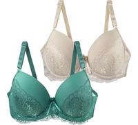 2 Pieces Push up Bras for Women My Orders, Minimiser Bras Full Coverage Lace Bralette Comfortable Padded Support Women's Fashion Bra