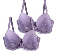 2 Pieces Push up Bras for Women My Orders, Minimiser Bras Full Coverage Lace Bralette Comfortable Padded Support Women's Fashion Bra