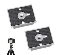 2 Pieces Quick Release Plate Tripod with 1/4 Inch Screw Compatible with Manfrotto RC3 200PL-14 and Various Models, Durable Aluminum Alloy, Anti-Slip Rubber Pad, Ideal for DSLR and Mirrorless Cameras