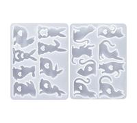2 Pieces Rabbit Silicone Mould, 2 Pack Reusable Flexible Easter Bunny & Cat Resin Casting Moulds for Candle Making, Food Grade Silicone 8-Cavity Design for DIY Crafters, Easy Release Home Decor Craft