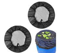 2 Pieces Rain Barrels Water Butt Net Cover, Rain Barrel Screen, Weatherproof Rain Water Catcher Cover, Adjustable Rain Butt Net, Rains Collection Barrels Netting Screen, Keep Leaves And Debris Out