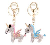 2 Pieces Rainbow Horse Keychains, Glitter Rhinestone Keychains, Fairy Tale Animal Keychains, Creative Gift Keychains, Key Accessories, Girls Bag Pendants
