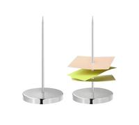 2 Pieces Receipt Spike,Ticket Spikes Bill Hook Order Paper Memo Holder,Food Hooks Holders Accessories Round Base Metal Straight Rod,Safe & Durable,for Kitchen Restaurant Hotel Office Table Desk Hutch