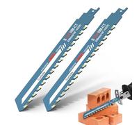 2 Pieces Reciprocating Saw Blades Universal Carbide Reciprocating Saw Blade for Cutting Bricks Porous Concrete Aerated Concrete Lime Sand Bricks Cement Composite Panels
