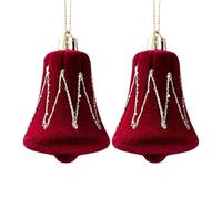 2 Pieces Red Bows Candy Cane Bell For Christmas Tree Decorations Ornaments, Velvet Christmas Ornaments For The Home Decor
