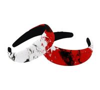 2 Pieces Red Green White Marble Texture Headband for Women, No Slip Hairbands, Cute Hair Headbands, Thick Hair Wide Top Hair Hoops, Hair Accessories