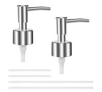 2 Pieces Replacement Pump for Soap Dispenser Soap Dispenser Pump Soap Pump Replacement Soap Pumps with 4 Tubes Liquid Soap Pump Head for Bottles 28 mm Thread Kitchen Bathroom