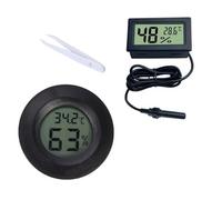 2 Pieces Reptile Thermometer,2-in-1 Embedded Vivarium Thermometer,Round Hygrometer with Tweezers,for Jumping Spider,Leopard Gecko,Hermit Crab,Gecko,Snake