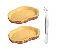 2 Pieces Reptile Water Bowl, 1 Piece Tweezers, Pet Food Bowl, Turtle Accessories, Storage Container, Feeding Bowl