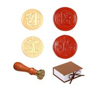 2 Pieces Retro Alphabet Initials Wax Sealing Stamp, Vintage 26 Letters Brass Wax Sealing Stamp with Removable Wooden Handle for Festival Invitations, Cards, Gift Wrapping Decoration-L