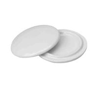 2 Pieces Reusable Mug Lids for Ceramic Mugs, 11 Ounce White Ceramic Cup Lid, Drink Cover for Outdoors, Cup Cover to Keep Warm, Fits Mug with Outside Diameter 3.25 Inch, Best for Hot and Cold Beverage