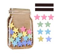 2 Pieces Reward Jar With Star Tokens, Reward Star Jar For Children Behaviour, Wooden Flat Storage Box With 25 Pieces Stars, Good Behavior Reward Chart Jar, Positive Behavior Reward Chart For Home