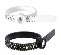 2 Pieces Ring Sizer Measuring Tool, Ring Sizer Gauge Measure Wedding Gauge Ring Sizer, With Magnified Glass, Reusable Adjustable Finger Size Gauge Measure Tool Jewelry Sizing Tools 1-17 Rings Size