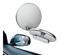 2 Pieces Round Blind Spots Mirrors, Automotive Side Mirror With Adhesive - Clear Wide Vision, Driving Accessaries For Cars, SUV, Van And Trucks (Silver)