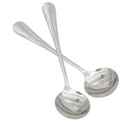 2 Pieces Round Stainless Steel Soup Spoons,Dinner Tablespoons,19cm Serving Spoon Large for Family Dinners,Mirror Polishing Kitchen Restaurant Cutlery Spoons Set,Silverware Dessert Spoons