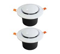 2 Pieces Round Vent Covers for Home Workplace and Store ABS Build with Slanted Construction Adjustable Air Vent