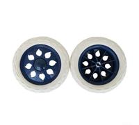 2 Pieces Rubber Caster Wheels Replacement for Hand Truck, Shopping Cart and Trolley, 8mm Shaft Solid Tyre with Plastic Core for Garden Wagon, Lawn Mower and Utility Cart (Multiple Sizes)(C-Navy Blue)