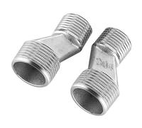 2 pieces S connection adapter, 3/4 inch male x 1/2 inch male S connection, offset by 10 mm, stainless steel connector eccentric for wall fittings, bath tap