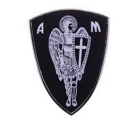 2 Pieces Saint Michael Archangel Guardian Angel Pin Shield Sword Cross Religious Brooch
