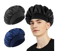 2 Pieces Satin Nightcap, Elastic Nightcap, Fashionable And Simple Nightcap, Suitable For Sleeping, Bathing, Skin Care, Makeup