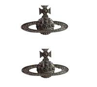 2 Pieces Saturn Vintage Brooch Temperament Metal Pin Clothing Accessory Black