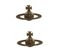 2 Pieces Saturn Vintage Brooch Temperament Metal Pin Clothing Accessory Gold