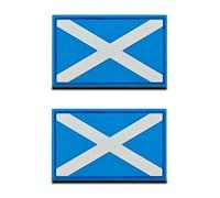 2 Pieces Scotland Flag 3D PVC Rubber Patch, Heavy Duty and Solid Material, Hooked Backing Tactical UK Scottish Emblem Patch for Clothes Bag Backpack Uniform Vest Clothes Biker Travel