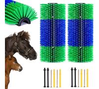 2 Pieces Scratch Brush Horse, Horse Brush with 4 Screws, Cow Body Brush, Farm Animal Scratching Brush, Large Universal Scratch Brush for Horses, Cows and Farm Animals, Cow Back Scratching Massage