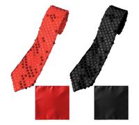 2 Pieces Sequin Tie And 2 Pieces Suit Pocket Towels, Stage Performance Tie, Men'S Tie, Decorative Tie, Clothing Accessories.