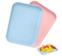 2 Pieces Serving Tray,Anti-Slip Edge Fast Food Trays,Rectangular Plastic Tray for Food Serving,30.3 x 22cm Cafeteria Trays,Reusable Plastic Serving Boards for Home Kitchen,Cafes and Restaurant Use