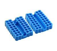 2 Pieces/Set 32 Holes Hex Shank Screwdriver Bits Holder Plastic Storage Tray Organizer Compact Size Portable Bits Rack Hex Bit Organizer Case