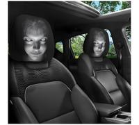 2 Pieces Set of Ghost Face Headrest Covers, Scary Covers for Cars for Halloween Decorations & Vehicle Accessories (A)