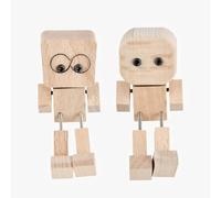 2 Pieces Shaking Wooden Man, Shaking Feet Wooden Doll, Handmade Auto Ornament, Fun Car Dashboard Decoration for Travel, Commutes and Home