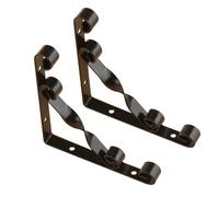 2 Pieces Shelf Bracket Scroll Style Wall Partition Metal Scaffold Boards Iron Fixed Support Hanging Floating Angle Brackets for Bench Table(I,250x250mm)