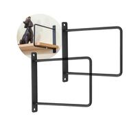 2 Pieces Shelf Bracket Solid Steel,Triangle Bracket Wall Partition Scaffold Boards Tripod Shelf Fixed Support Wall Hanging Floating Angle Brackets for Bench Table Shelf (25cm,Black)