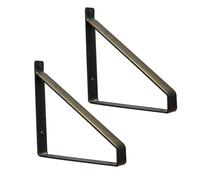 2 Pieces Shelf Bracket Triangle Scaffold Boards Tripod Shelf Fixed Support Wall Hanging Floating Angle Brackets for Wall Mounted Decoration Cabinet Furniture Shelf Support (20cm,Black)